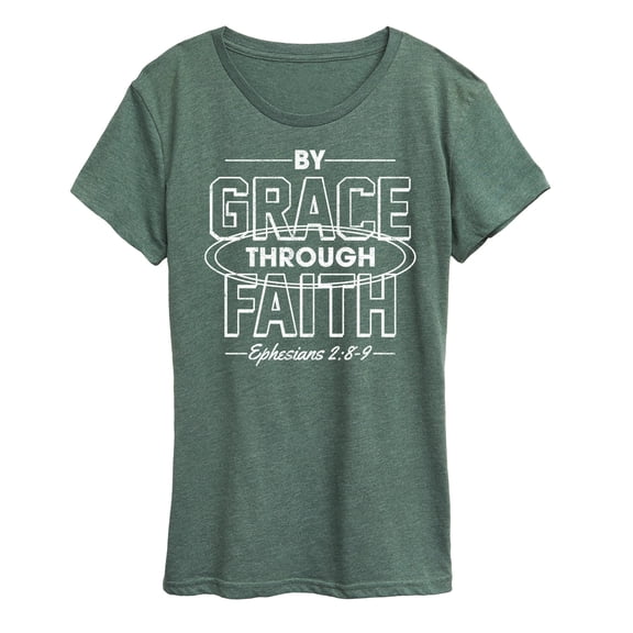Solid Light - By Grace Through Faith - Ephesians 2:8-9 - Women'S Short Sleeve Graphic T-Shirt