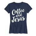 thumbnail image 1 of Solid Light - Coffee And Jesus - Women's Short Sleeve Graphic T-Shirt, 1 of 5