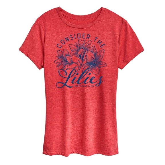 Solid Light - Consider The Lilies - Mathew 5:25 - Women'S Short Sleeve Graphic T-Shirt