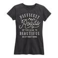 thumbnail image 1 of Solid Light - Difficult Roads - Women's Short Sleeve Graphic T-Shirt, 1 of 5