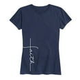 thumbnail image 1 of Solid Light - Faith Cross Side Hit - Women's Short Sleeve Graphic T-Shirt, 1 of 5