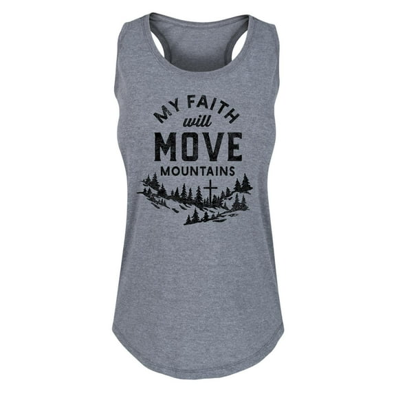 Solid Light - Faith Move Mountains - Women's Racerback Tank