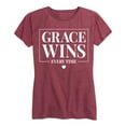 thumbnail image 1 of Solid Light - Grace Wins Every Time - Women's Short Sleeve Graphic T-Shirt, 1 of 5
