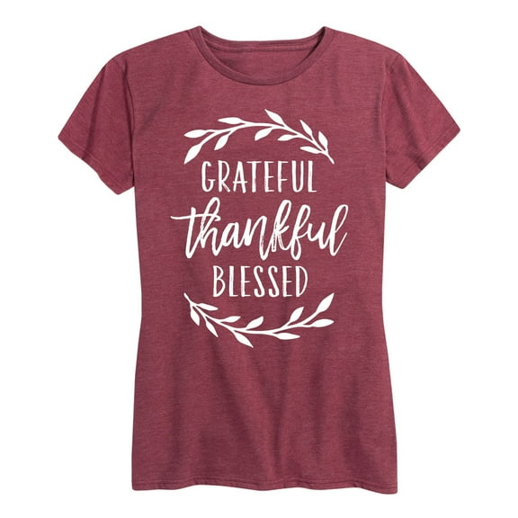 Solid Light - Grateful Thankful Blessed - Women's Short Sleeve Graphic T-Shirt