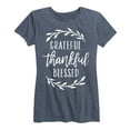 thumbnail image 1 of Solid Light - Grateful Thankful Blessed - Women's Short Sleeve Graphic T-Shirt, 1 of 5