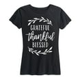 thumbnail image 1 of Solid Light - Grateful Thankful Blessed - Women's Short Sleeve Graphic T-Shirt, 1 of 5