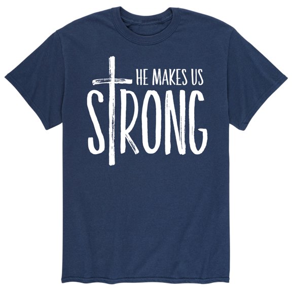 Solid Light - He Makes Us Strong - Men's Short Sleeve Graphic T-Shirt