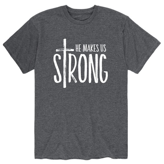 Solid Light - He Makes Us Strong - Men's Short Sleeve Graphic T-Shirt