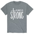 thumbnail image 1 of Solid Light - He Makes Us Strong - Men's Short Sleeve Graphic T-Shirt, 1 of 5