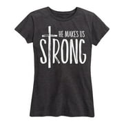 Solid Light - He Makes Us Strong - Women's Short Sleeve Graphic T-Shirt