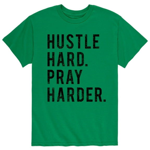 Solid Light - Hustle Hard Pray Harder - Men's Short Sleeve Graphic T-Shirt