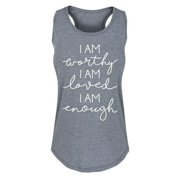 Solid Light - I Am Worthy Loved Enough - Women's Racerback Tank