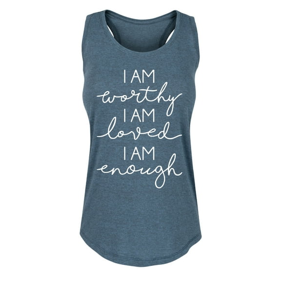Solid Light - I Am Worthy Loved Enough - Women's Racerback Tank