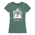 thumbnail image 1 of Solid Light - I Believe - Women's Short Sleeve Graphic T-Shirt, 1 of 5