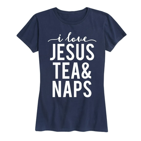 Solid Light - I Love Jesus Tea And Naps - Women's Short Sleeve Graphic T-Shirt