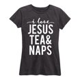 thumbnail image 1 of Solid Light - I Love Jesus Tea And Naps - Women's Short Sleeve Graphic T-Shirt, 1 of 5