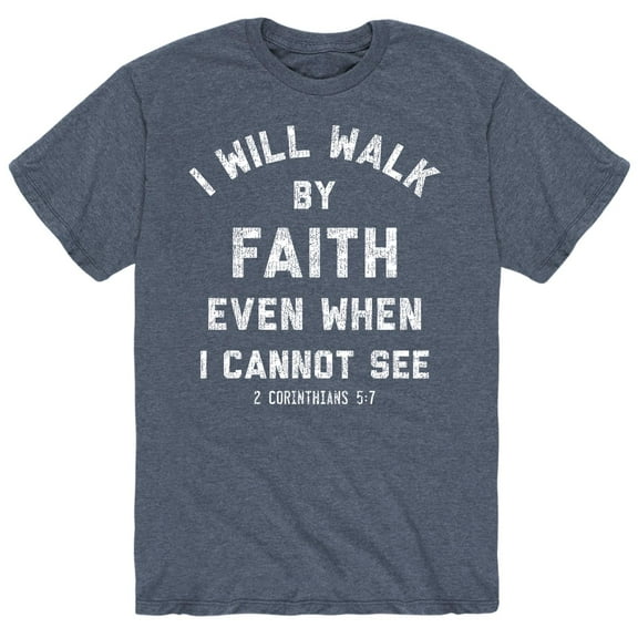 Solid Light - I Will Walk By Faith - Men's Short Sleeve Graphic T-Shirt