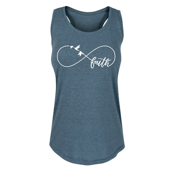 Solid Light - Infinity Symbol Faith Birds - Women's Racerback Tank