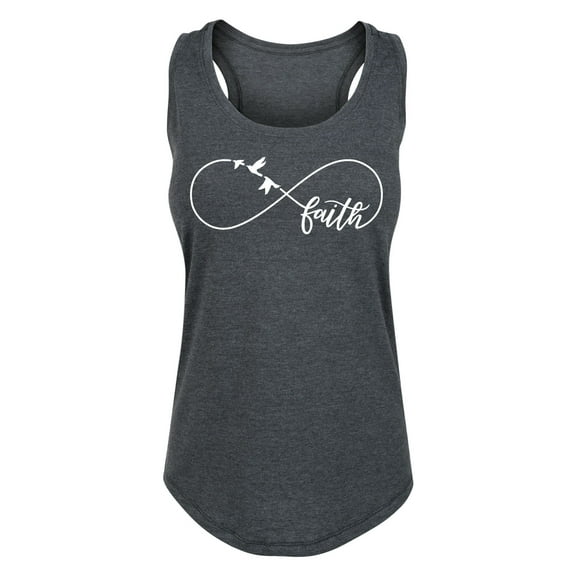 Solid Light - Infinity Symbol Faith Birds - Women's Racerback Tank