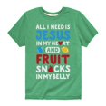thumbnail image 1 of Solid Light - Jesus Fruit Snacks - Youth Short Sleeve Tee, 1 of 5