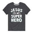 thumbnail image 1 of Solid Light - Jesus Is My Superhero - Youth Short Sleeve Tee, 1 of 5