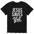 thumbnail image 1 of Solid Light - Jesus Saves Yall - Adult Short Sleeve Tee, 1 of 5