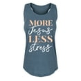 thumbnail image 1 of Solid Light - More Jesus Less Stress - Women's Racerback Tank, 1 of 5