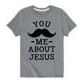 thumbnail image 1 of Solid Light - Mustache About Jesus - Toddler Short Sleeve Tee, 1 of 4