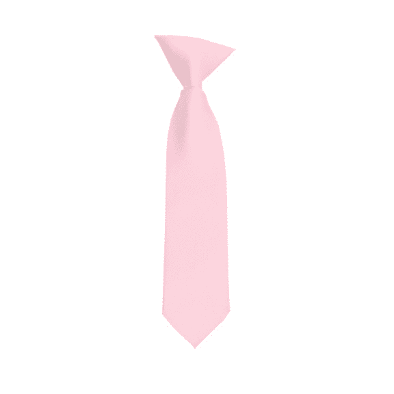 Solid Light Pink Boy's 11" Clip On Tie Age 3 to 6 Years Old