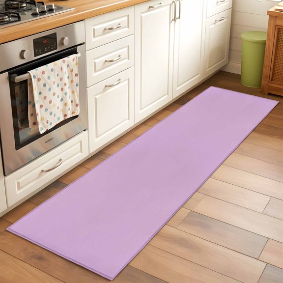 Solid Light Runner Rug for Hallway 2x6ft, Purple Non Slip Floor Mat Washable Low-Profile Indoor Carpet for Living Room, Bedroom, Dining Room