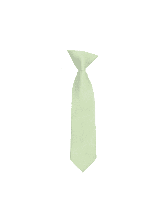 Solid Light Sage Green Boy's 11" Clip On Tie, Ages for 3 to 6 Years Old.