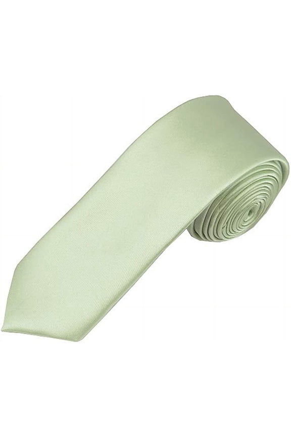 Solid Light Sage Green Skinny Men's Necktie