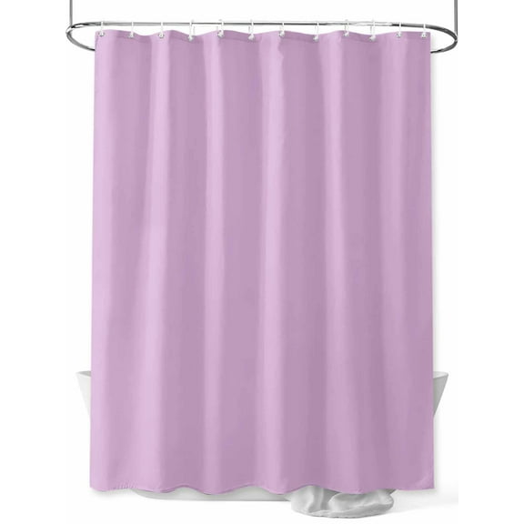 Solid Light Shower Curtain, Purple Waterproof Shower Curtain Set with 12 Hooks Lightweight Washable Fabric Shower Curtains for Bathroom 36x72 Inches