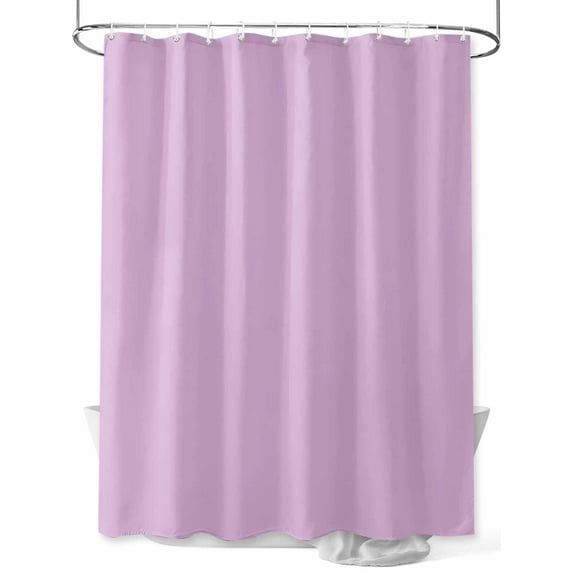 Solid Light Shower Curtain, Purple Waterproof Shower Curtain Set with 12 Hooks Lightweight Washable Fabric Shower Curtains for Bathroom 72x78 Inches
