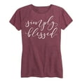 thumbnail image 1 of Instant Message - Simply Blessed - Women's Short Sleeve Graphic T-Shirt, 1 of 5
