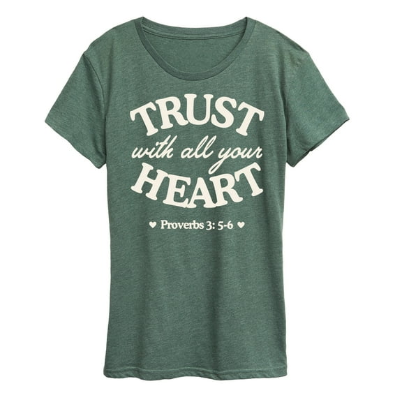 Solid Light - Trust With All Your Heart - Proverbs 3:5-6 - Women'S Short Sleeve Graphic T-Shirt