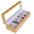 thumbnail image 1 of Solid Light Wood Unisex Watch Box Organizer with Glass Display Top by Case Elegance, 1 of 11