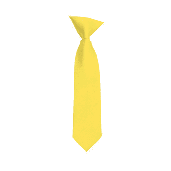 Solid Light Yellow Boy's 11" Clip On Tie Age 3 to 6 Years Old