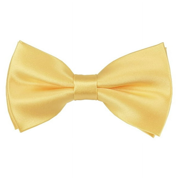 Solid Light Yellow Men's Pre-Tied Bow Tie