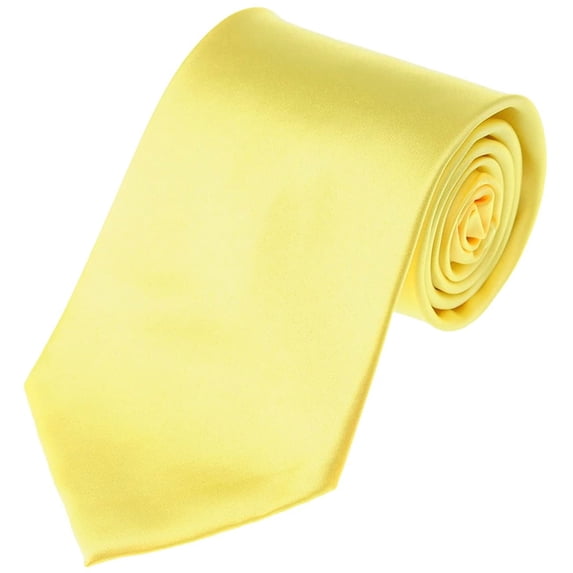 Solid Light Yellow X-Long Men's Necktie