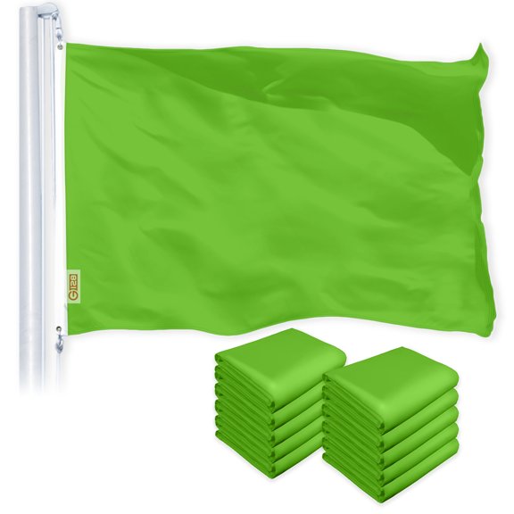 Solid Lime Green Color Flag 3x5FT 10-Pack Printed 150D Polyester By G128