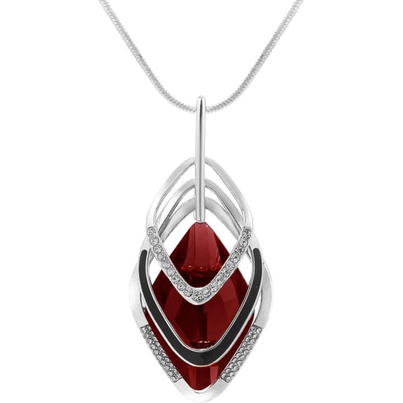 Solid Long Sweater Necklaces for Women Elegant Triple Stack Cubic Zirconia Pendant Rhombic Rhinestone Pendant Y Necklaces Fashion Jewelry…