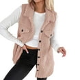 thumbnail image 1 of Solid Loose Fit Elegant Lapel Button Front Vest Cardigan for Women Women Casual Dress Sweater Long Sleeve Hoodie Womens Long Hooded Sweatshirt, 1 of 4