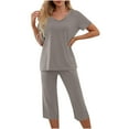 thumbnail image 1 of Solid Lounge Sets for Women Casual Baggy Yoga Sportswear Suit Comfy Lightweight Matching Pajamas Set Loungewear, 1 of 5