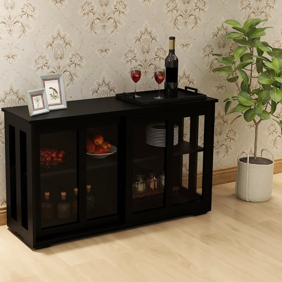 Solid MDF Sideboard Buffet / Large Storage and UV Painting Finish