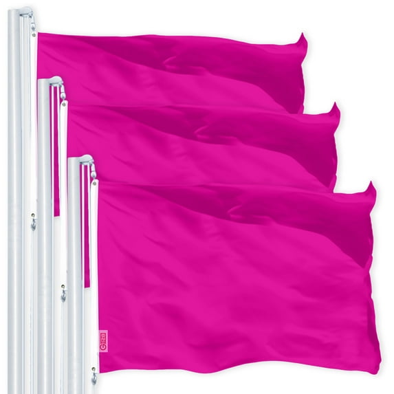 Solid Magenta Color Flag 3x5FT 3-Pack Printed 150D Polyester By G128
