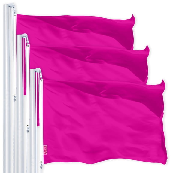 Solid Magenta Color Flag 3x5FT 3-Pack Printed 150D Polyester By G128