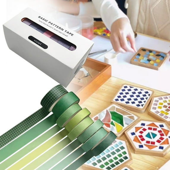 Solid Magnetic Tape Strips With Adhesive Backing, ABS Green Adhesive Tape, 8 /Box Washi Tape Adhesive Convenient Solid Colors Decorative Students School Scrapbook Stickers For Decorating
