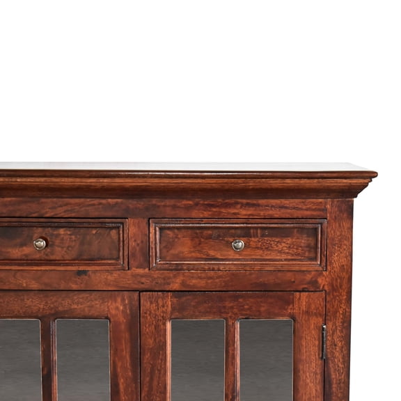 Solid Mango Wood Sideboard | Great for Home Decoration and Storage | Smooth Cherry Finish | Fixes Lack of Storage Space
