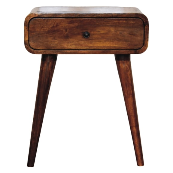 Solid Mango Wood - Single Drawer Discreet Storage - Bedrooms or Living Areas - Unique and Timeless Accent